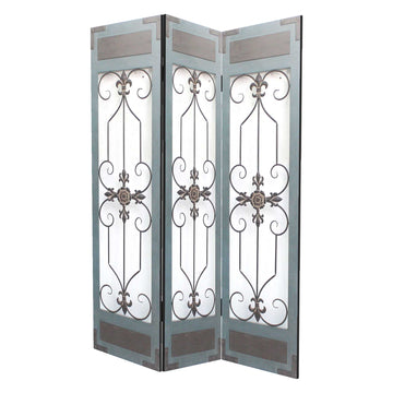 1 x 60 x 72 Blue Wood Metal Screen