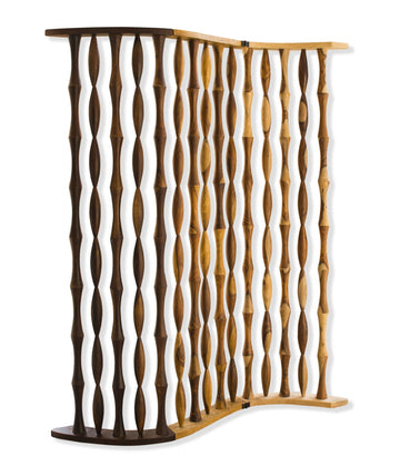 59 x 3 x 74 Natural Brown Wood Screen