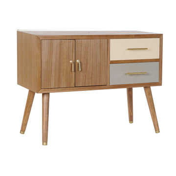 TV furniture DKD Home Decor Grey Cream Metal Paolownia wood
