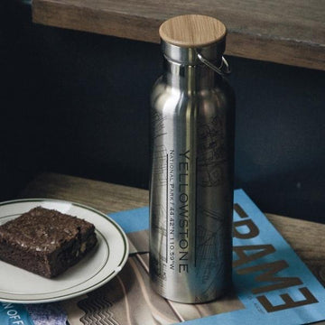 Yellowstone National Park Wyoming Map Bottle
