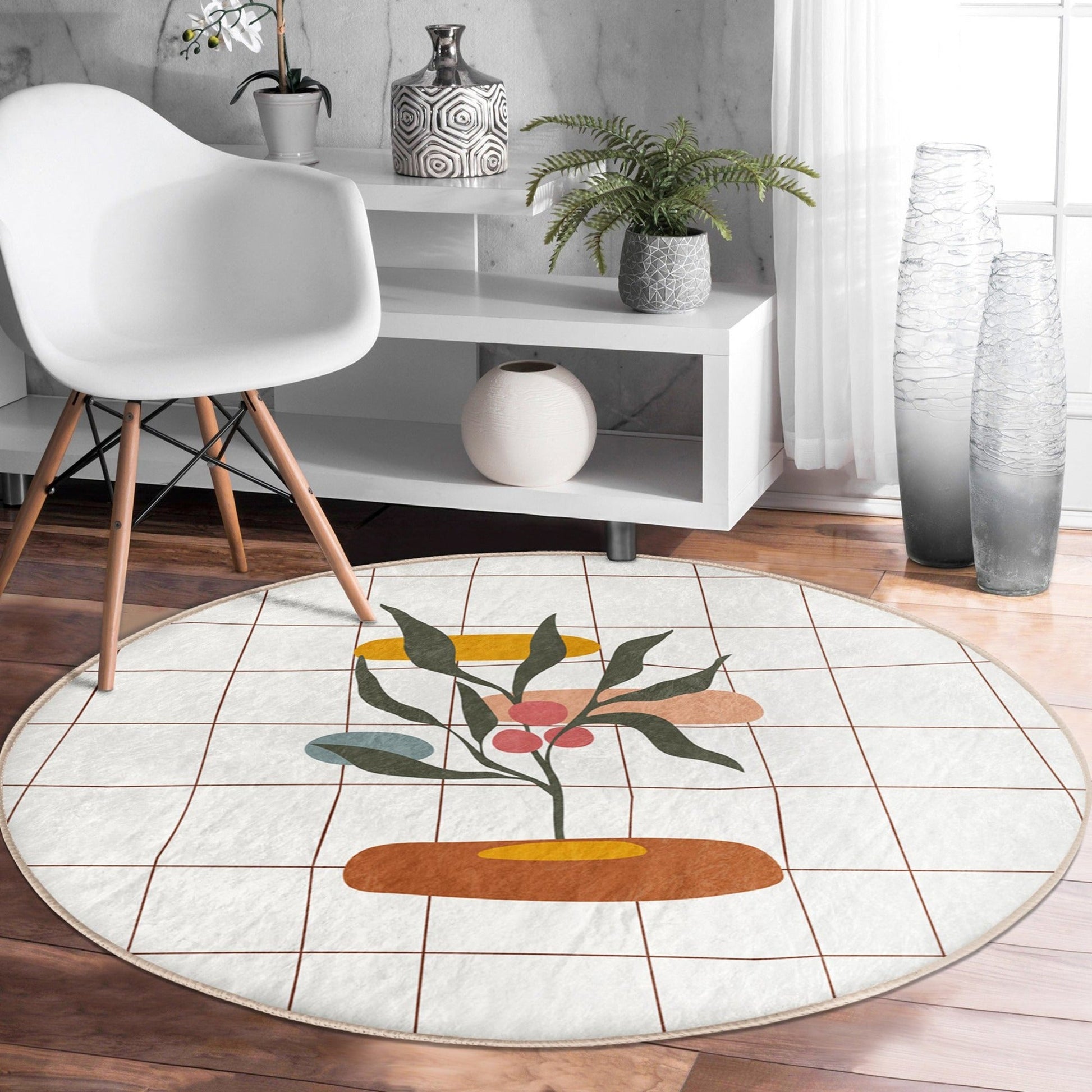 colorful round rug