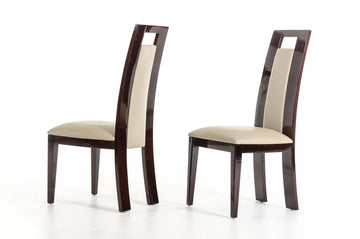 Two 42inches Leatherette and Wood Dining Chair