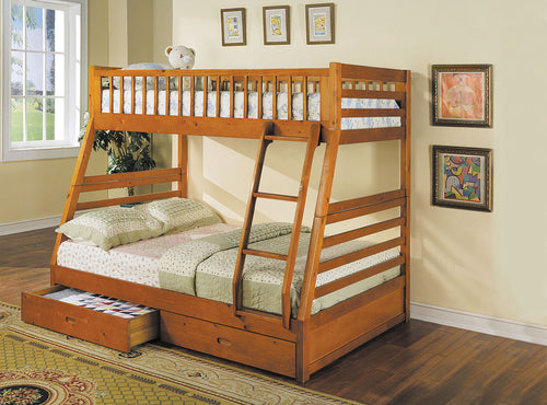 wooden bunk beds