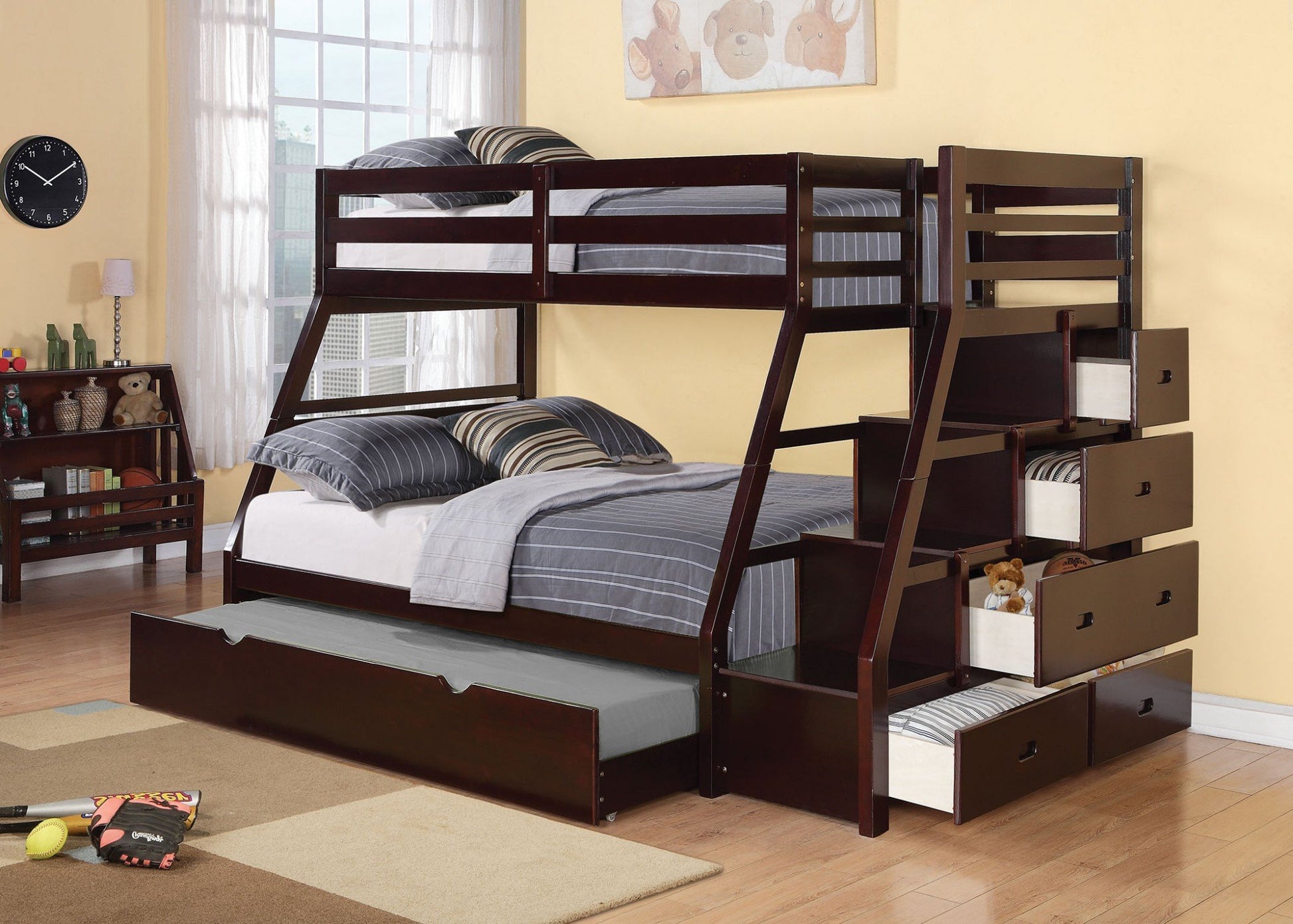 bunk bed with storage stairs