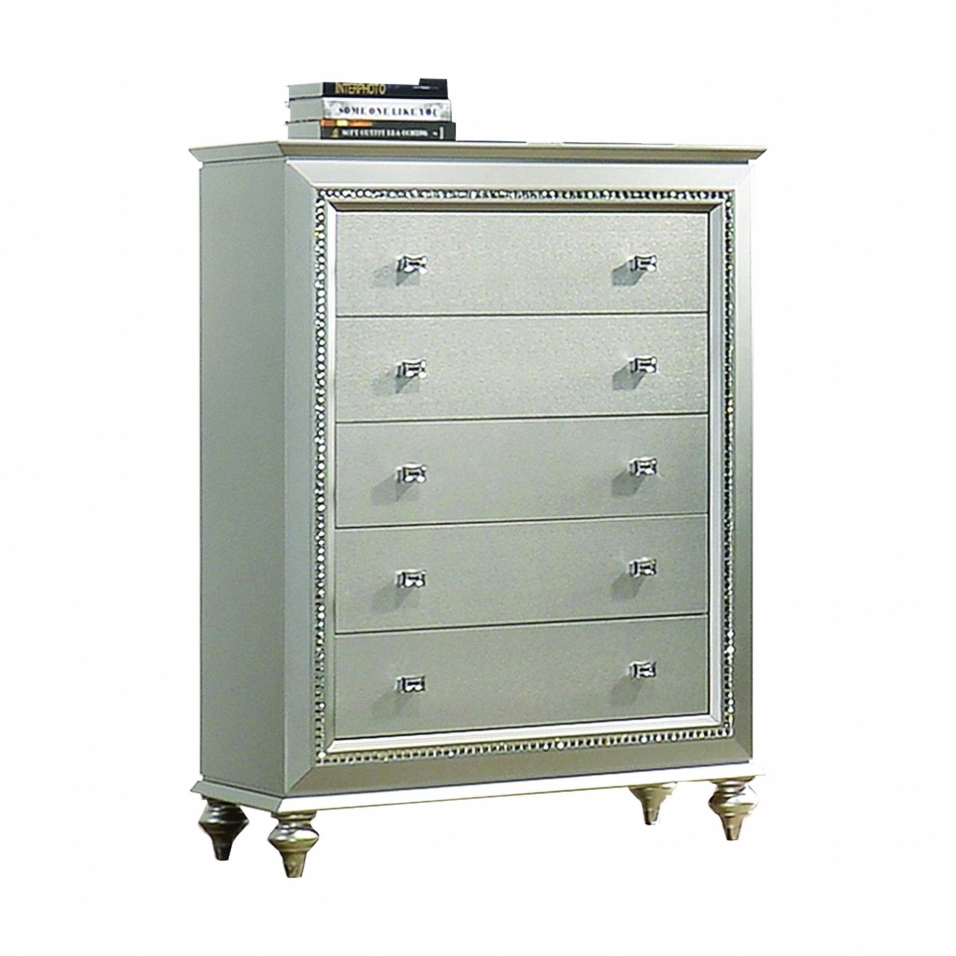 Champagne Wood Chest of Drawers