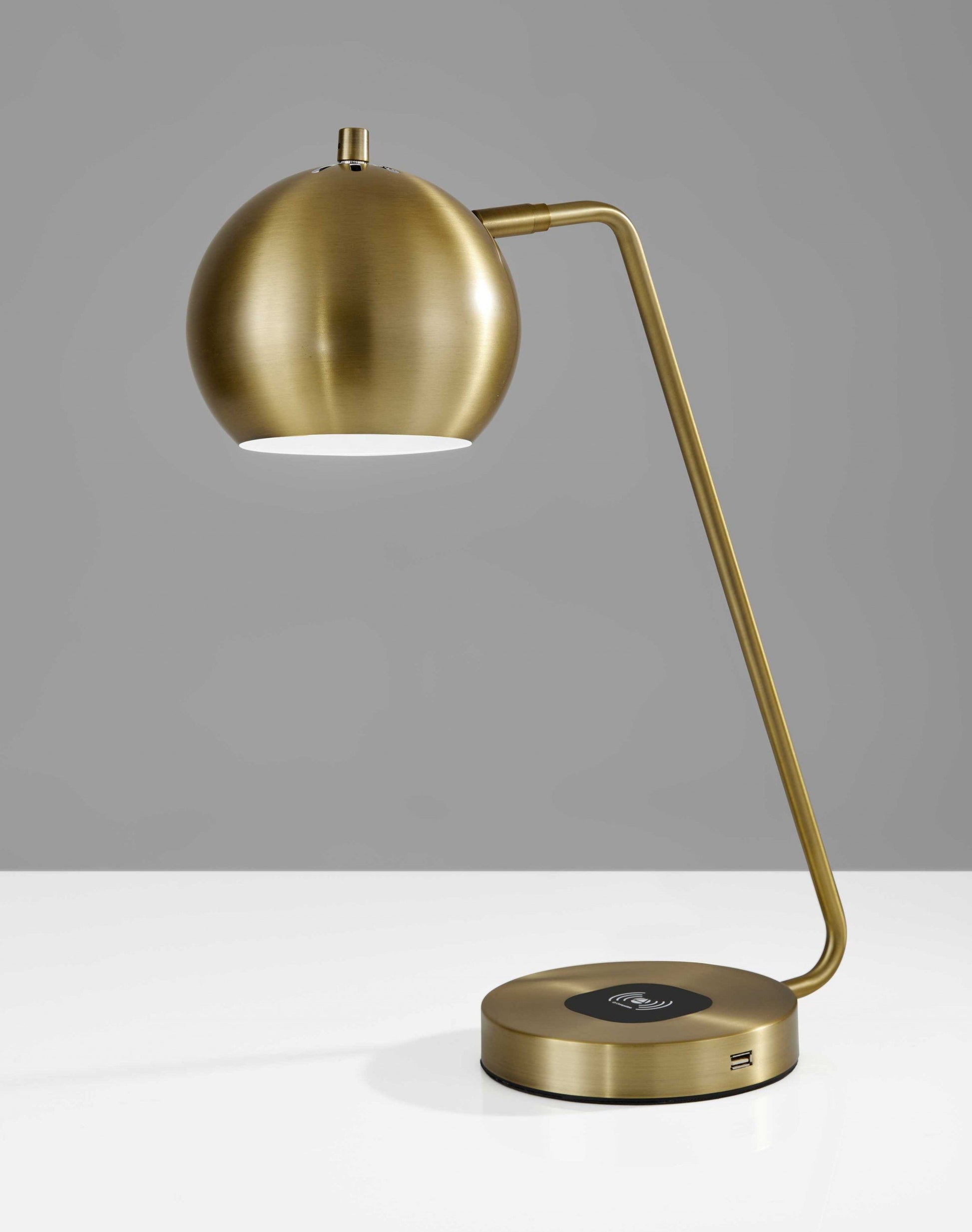 Buy Antiqued Brass Wireless Charging Station Desk Lamp for Stylish Efficiency | Gibonae