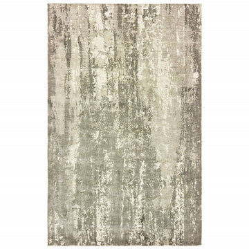 8inches x 10inches Gray and Ivory Abstract Splash Indoor Area Rug