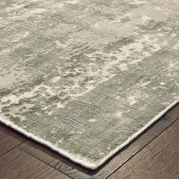 9inches x 12inches Gray and Ivory Abstract Splash Indoor Area Rug