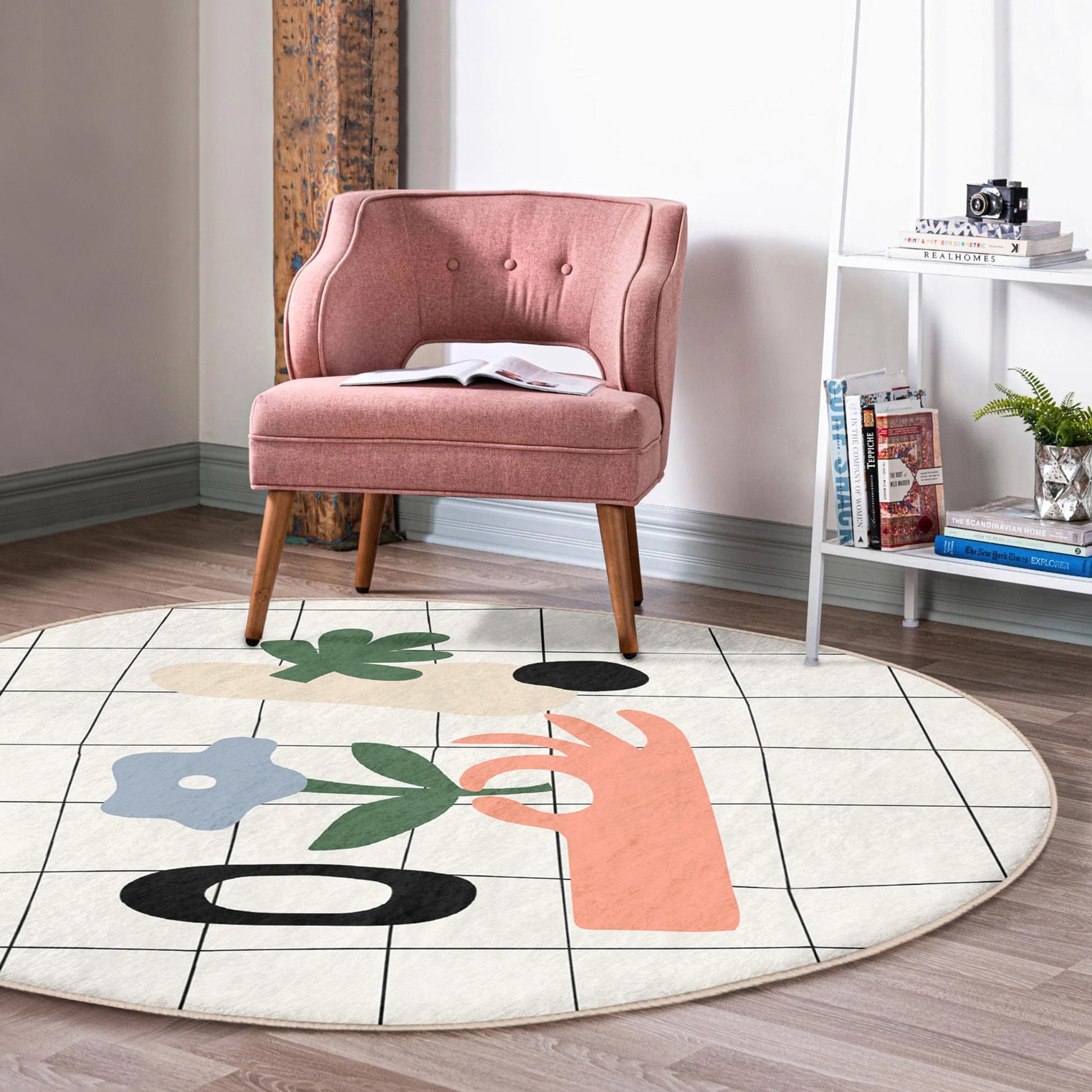  colorful round rug