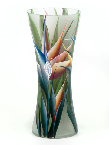 Handpainted Glass Vase for Flowers