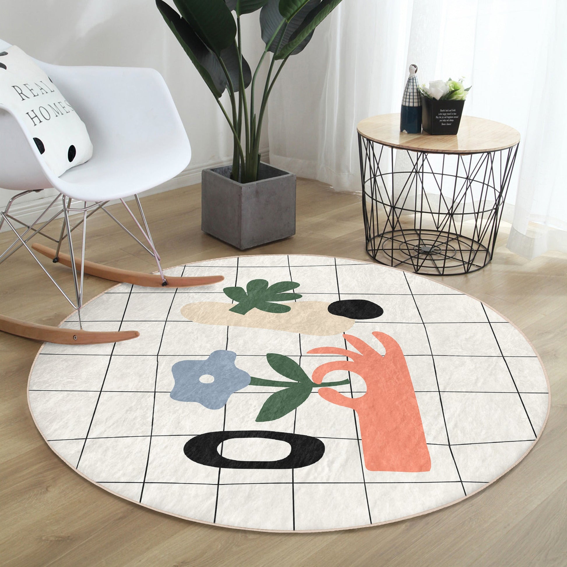 round cream rug