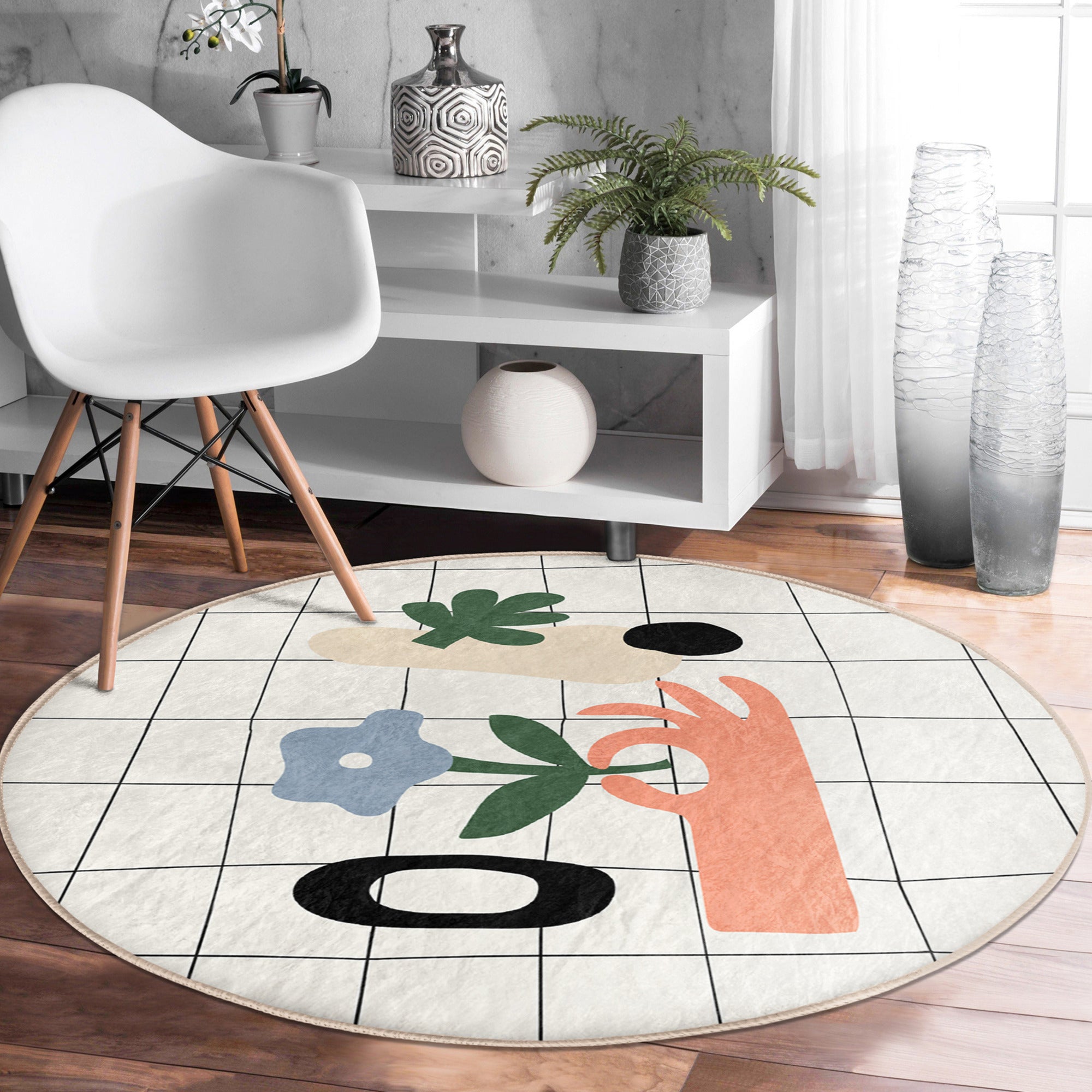 Decorative Round Rug for Bedroom