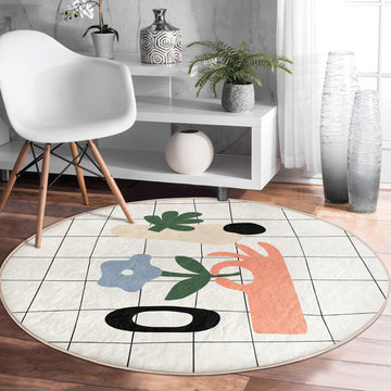 Decorative Round Rug for Bedroom