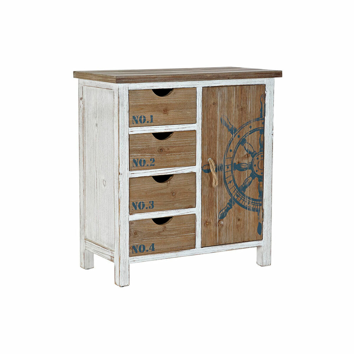 Natural Blue Fir Wood Chest of Drawers