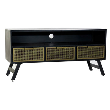 TV furniture DKD Home Decor Black Metal Golden