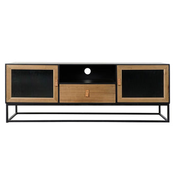 Home Decor Black Wood Metal Crystal TV furniture