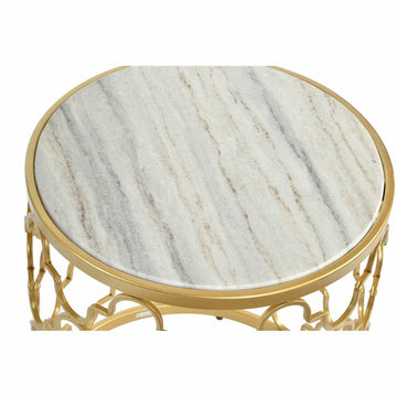 Side table DKD Home Decor Silver Metal White Marble