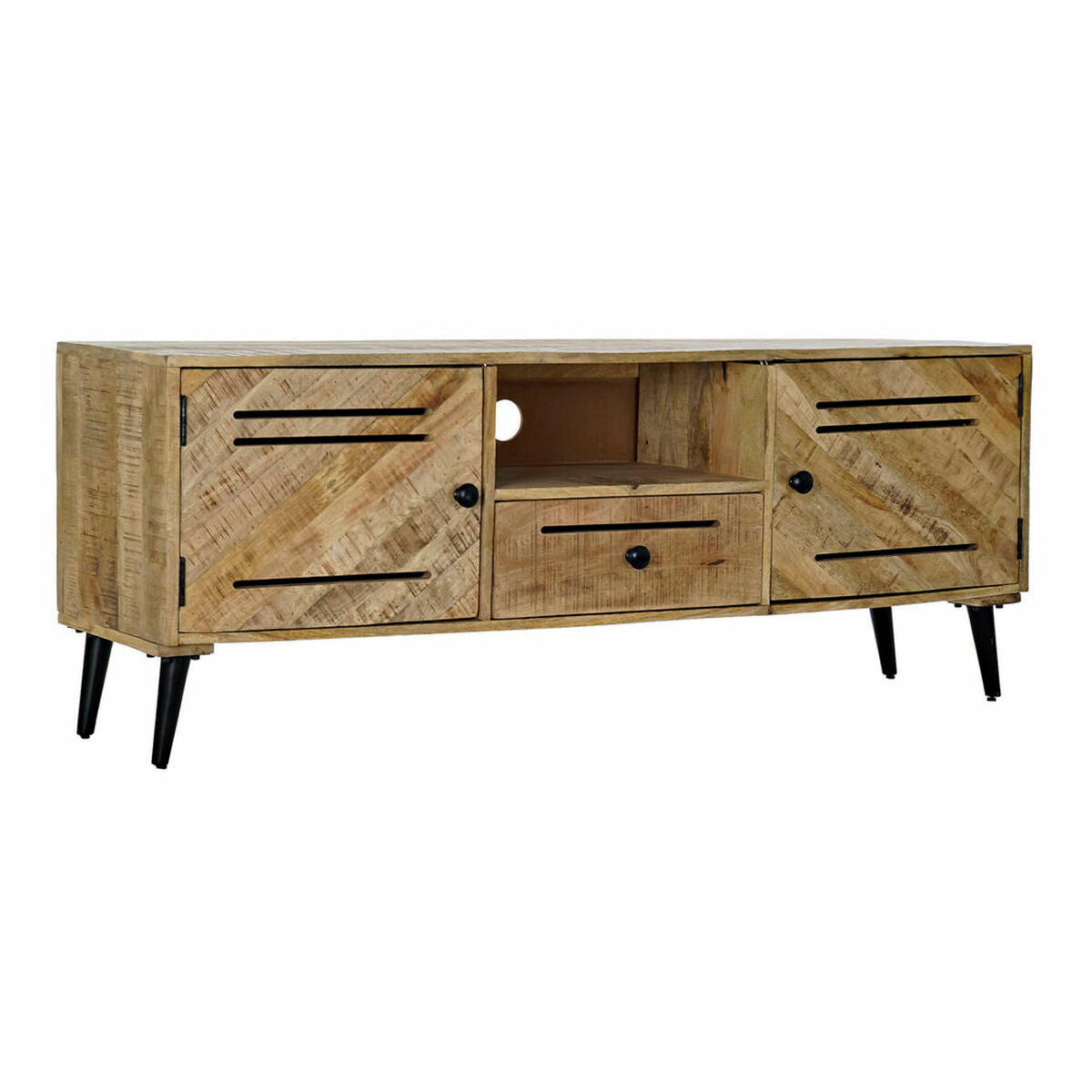 Home Decor Brown Metal Mango wood TV Furniture