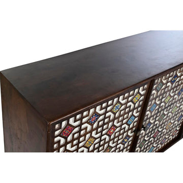 Sideboard DKD Home Decor Dark brown Multicolour Mango wood