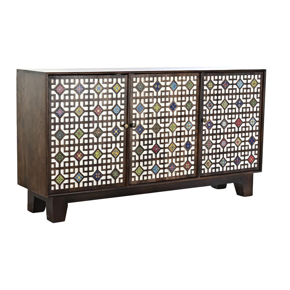 Sideboard DKD Home Decor Dark brown Multicolour Mango wood