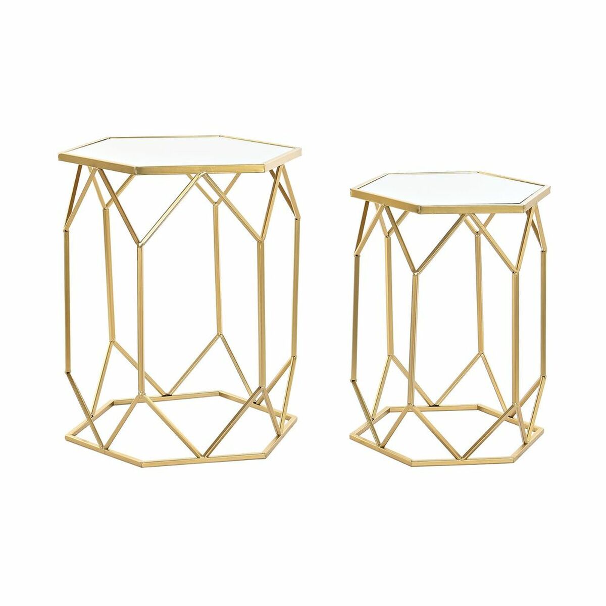 Home Decor Mirror Golden Metal Small Tables