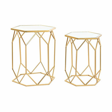 Home Decor Mirror Golden Metal Small Tables