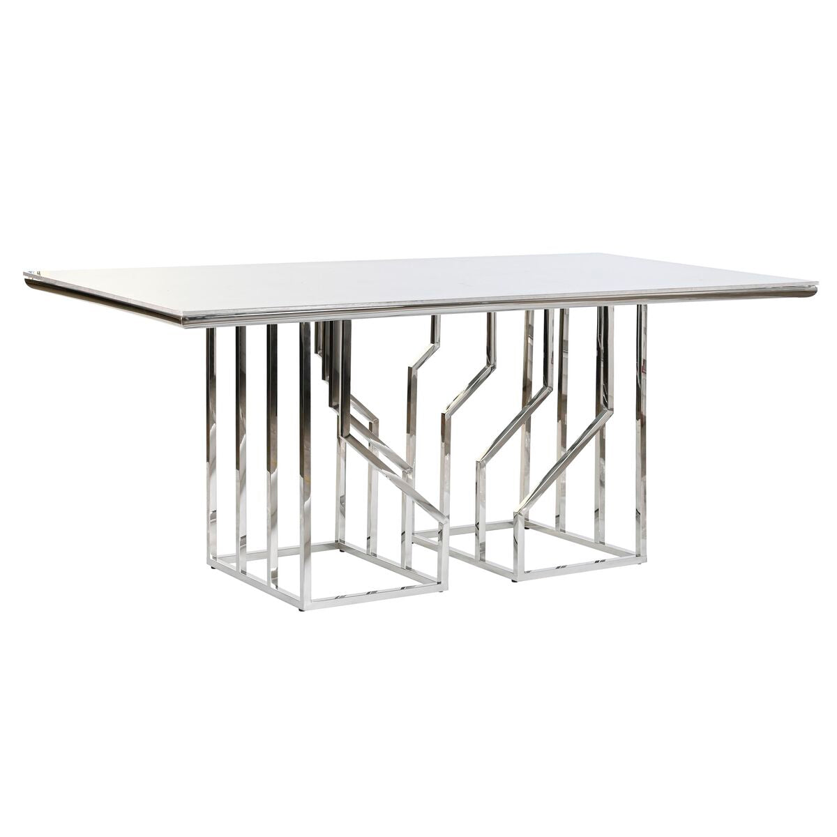 Dining Table DKD Home Decor Silver Crystal Steel