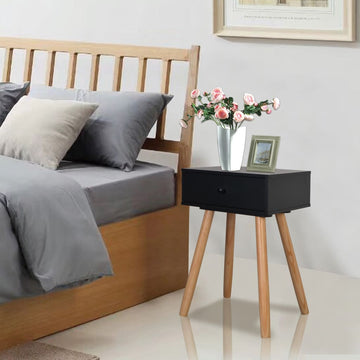 Bedside Tables Gray Solid Pinewood