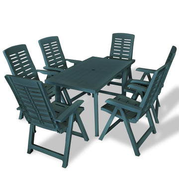 7 Piece Outdoor Dining Set Plastic Anthracite