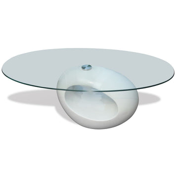 Coffee Table with Oval Glass