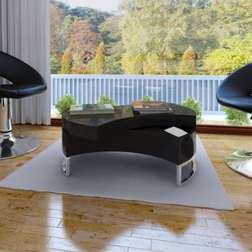 Adjustable High Gloss Gray Coffee Table