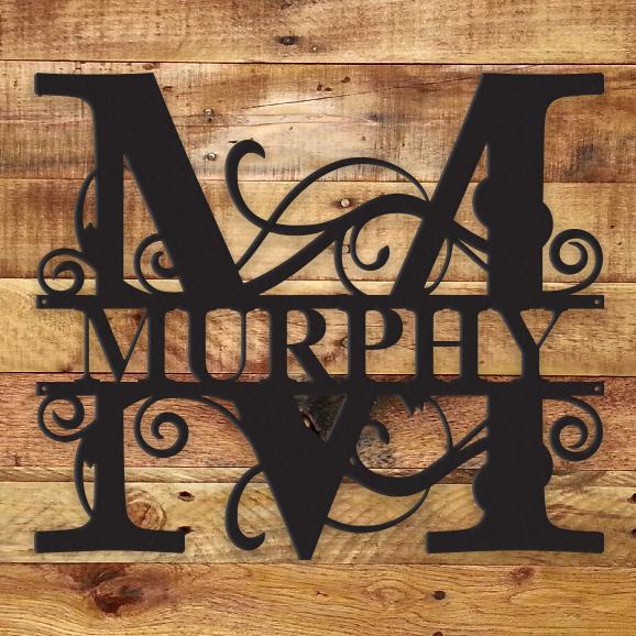 Fancy Monogram Metal Wall Art