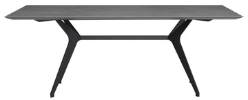 Daniele Dining Table-Grey Top/Black Matte Base 78.8