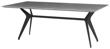 Daniele Dining Table-Grey Top/Black Matte Base 78.8