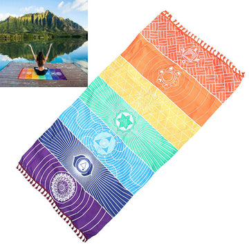 Rainbow Beach Mat Mandala Blanket