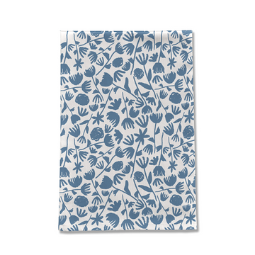 Light Blue Floral Tea Towel