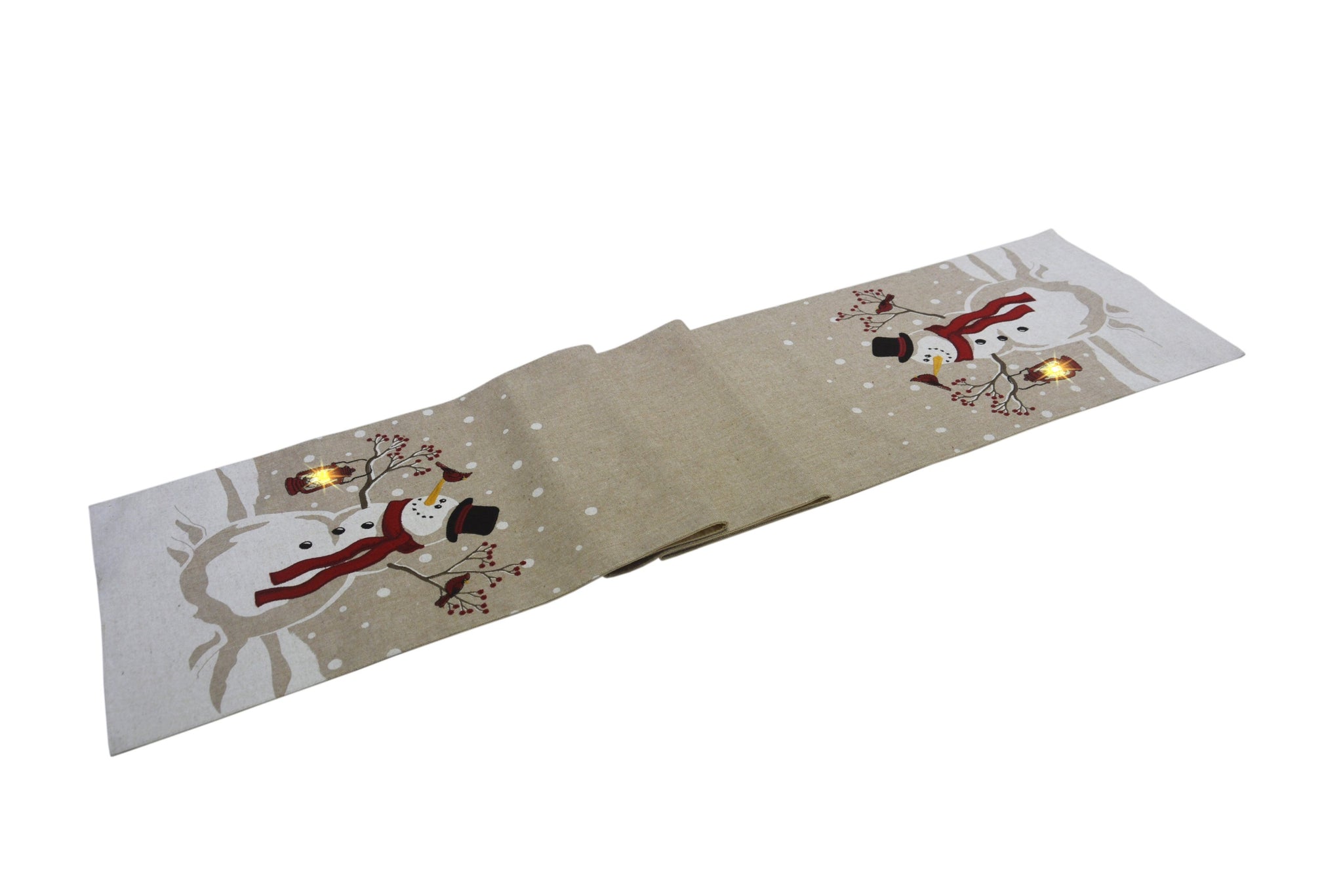 Snowman Lantern Light Up Table Runner