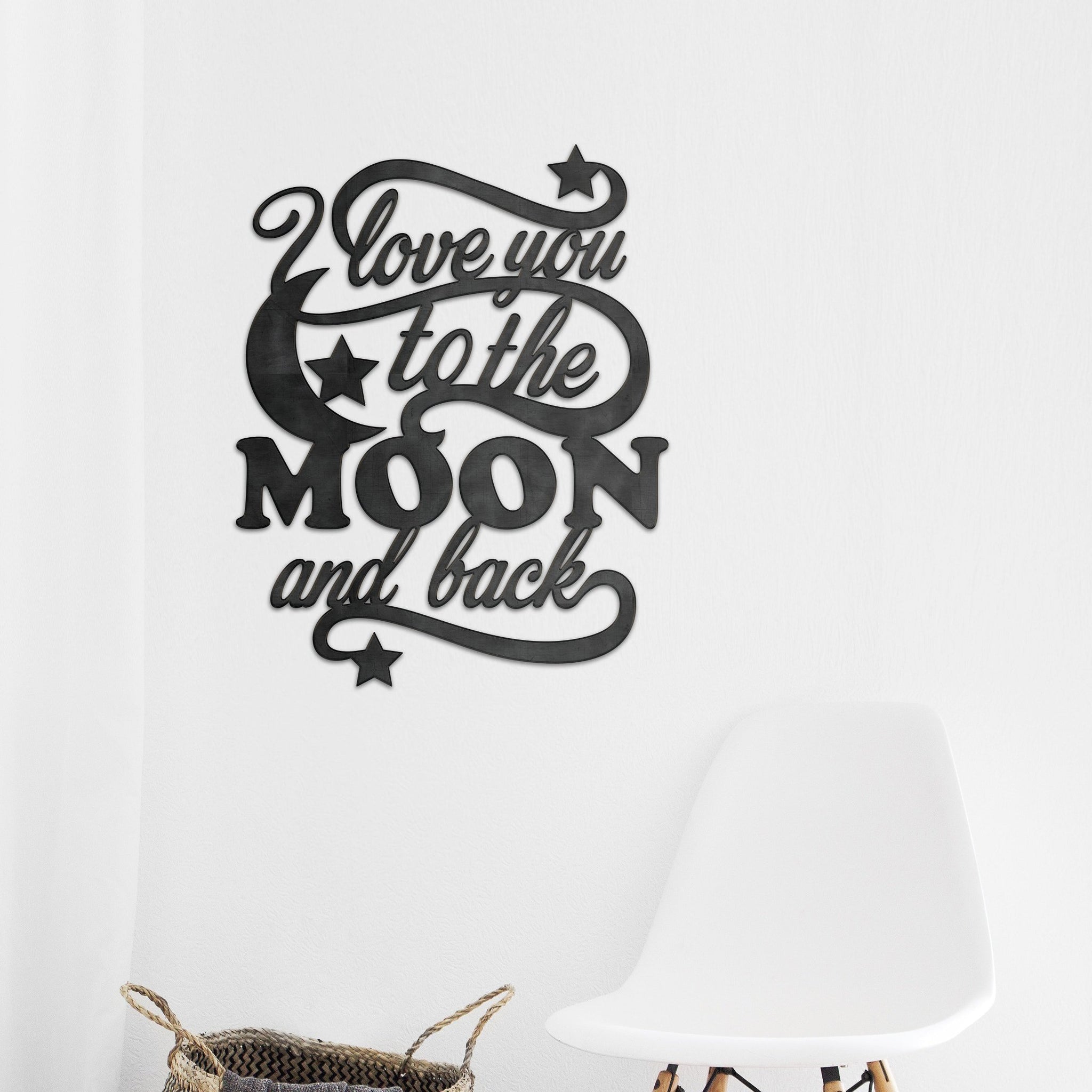 Moon and Back Metal Wall Art