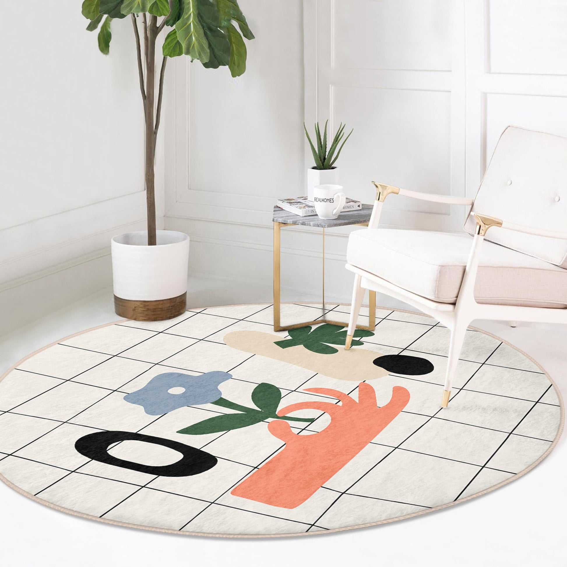  round cream rug