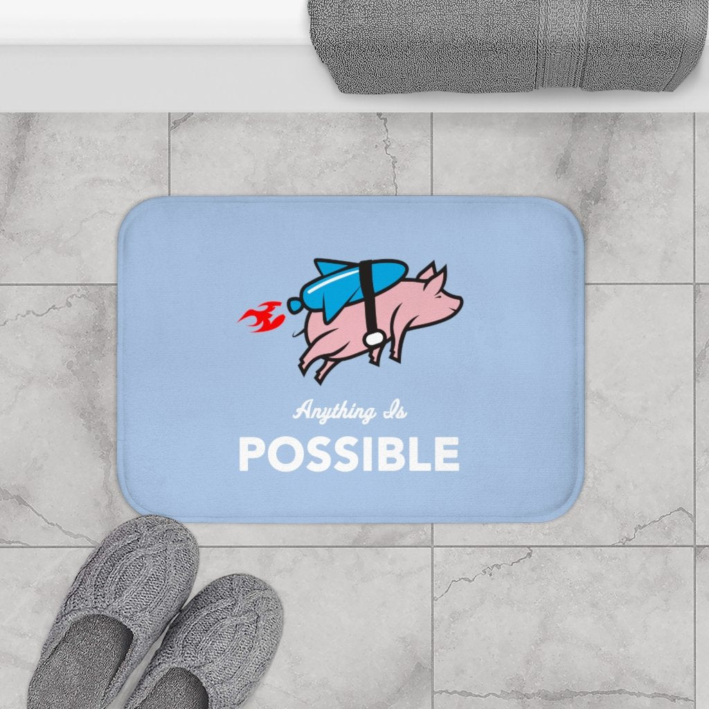 Buy Anything is Possible Flying Pig with Rocket Bath Mat for Imaginative Bath Time | Gibonae