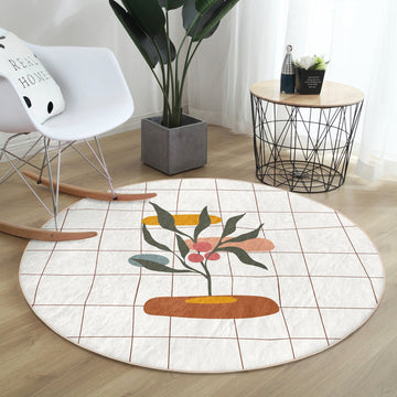 Colorful Round Abstract Rug