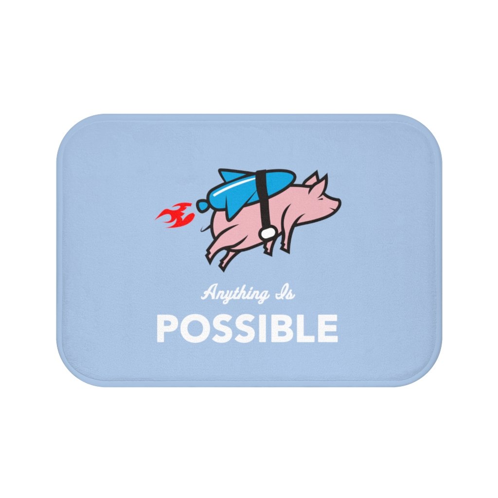 Buy Anything is Possible Flying Pig with Rocket Bath Mat for Imaginative Bath Time | Gibonae