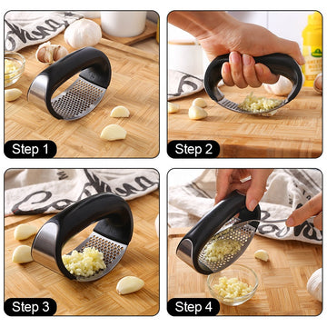 Garlic Press Manual Grinding Curved Ginger Crusher