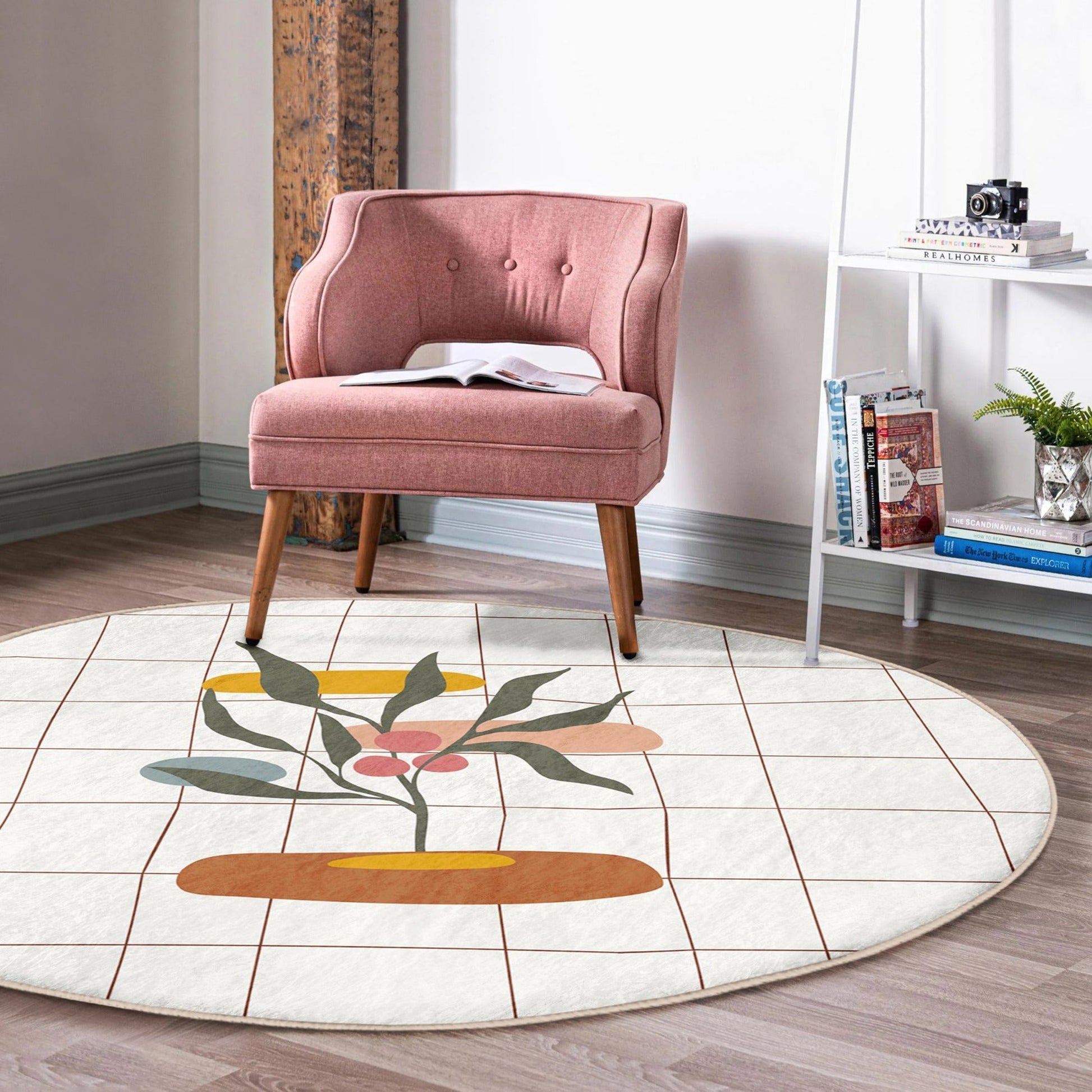 colorful round rug