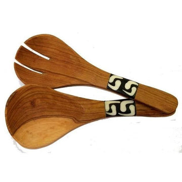 Mini Olive Wood African Salad Serving Set