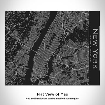 New York Map Bottle with Bamboo Top in Matte Black