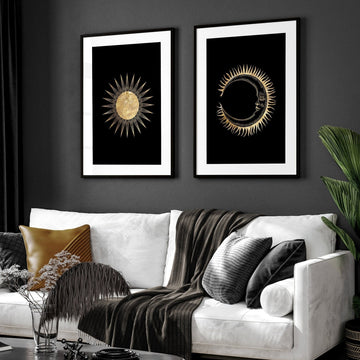 Sun and moon wall art